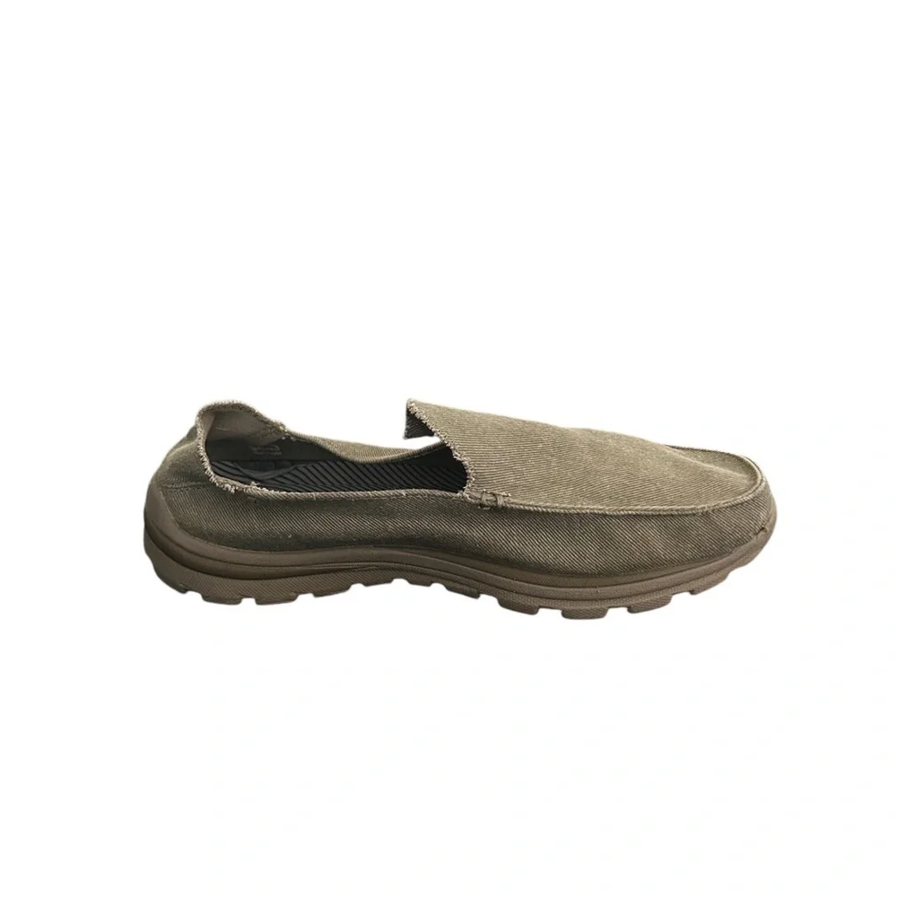Skechers Men’s Slip-On Canvas Boat Shoes in Khaki